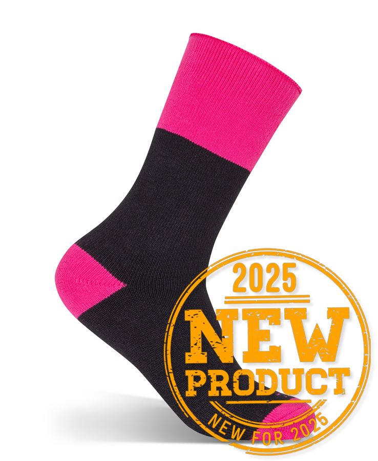 JB's Ladies Ultra Thick Bamboo Work Sock Black/Pink JB's Ladies Ultra Thick Bamboo Work Sock Black/Pink