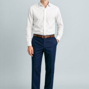 Mens Cool Stretch Flat Front Pant (Regular) Navy