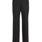 Mens Comfort Wool Stretch Flat Front Pant Black
