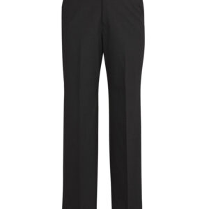 Mens Comfort Wool Stretch Flat Front Pant Black
