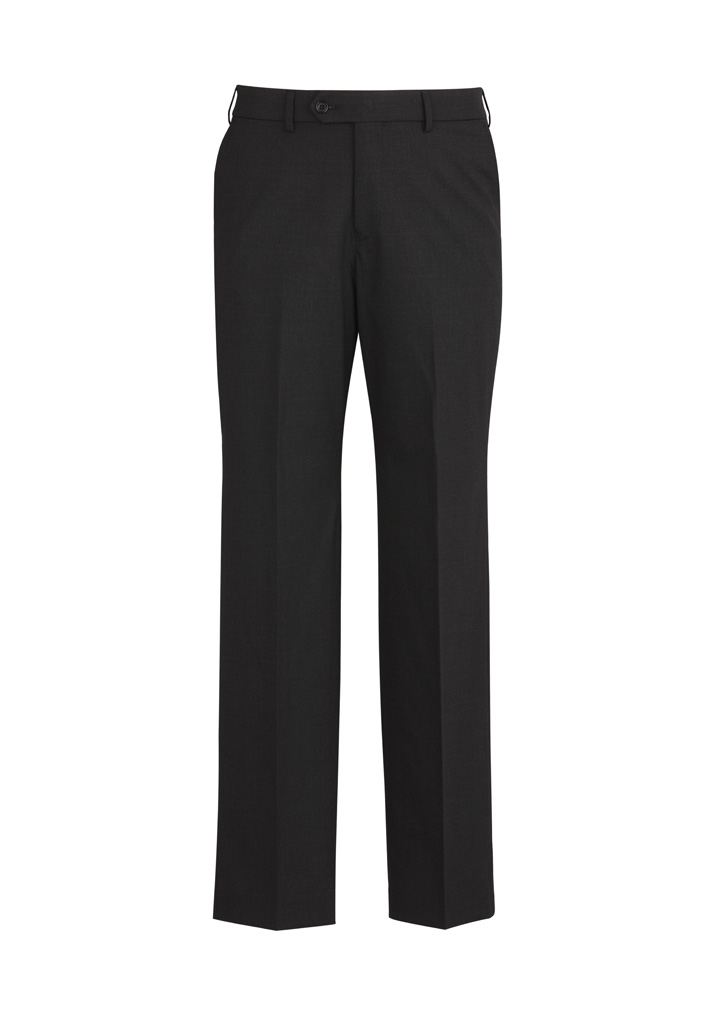 Mens Comfort Wool Stretch Flat Front Pant Black
