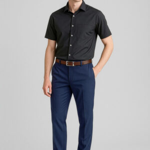 Mens Comfort Wool Stretch Slimline Pant Navy
