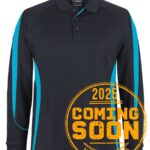 Podium L/S Bell Polo Black/Aqua