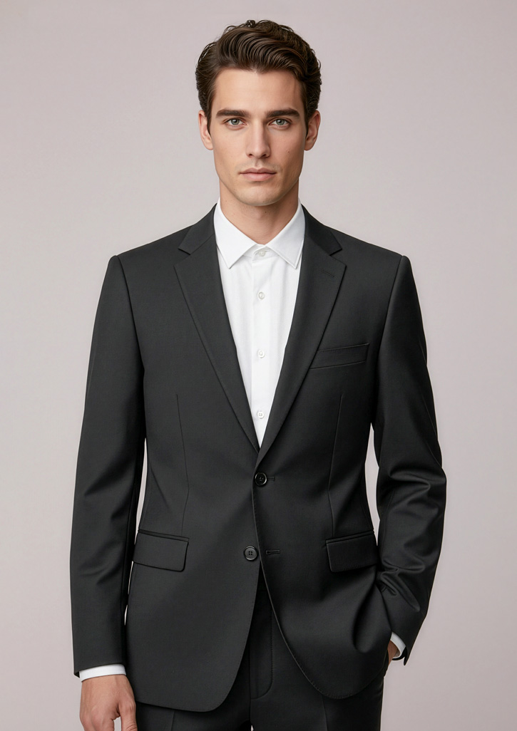 Mens Siena 2 Button Jacket Black