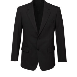 Mens Comfort Wool Stretch 2 Button Classic Jacket Black