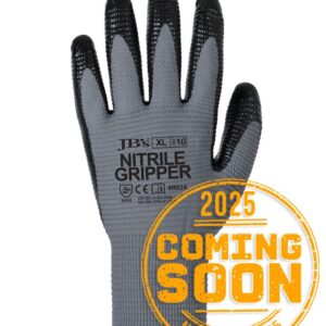JB's Nitrile Gripper Glove (12PK) Grey/Black