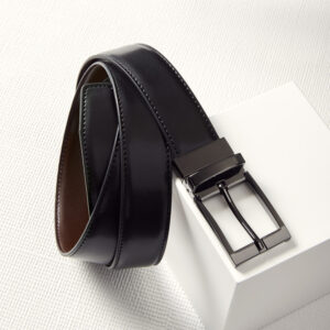 Mens Leather Reversible Belt Black/Brown