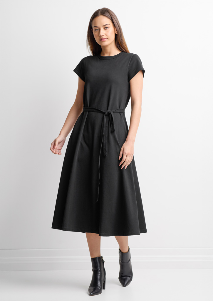 Womens Grace T-Shirt Midi Dress Black