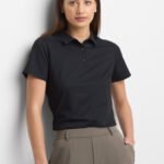 Womens Venture Short Sleeve Polo Black