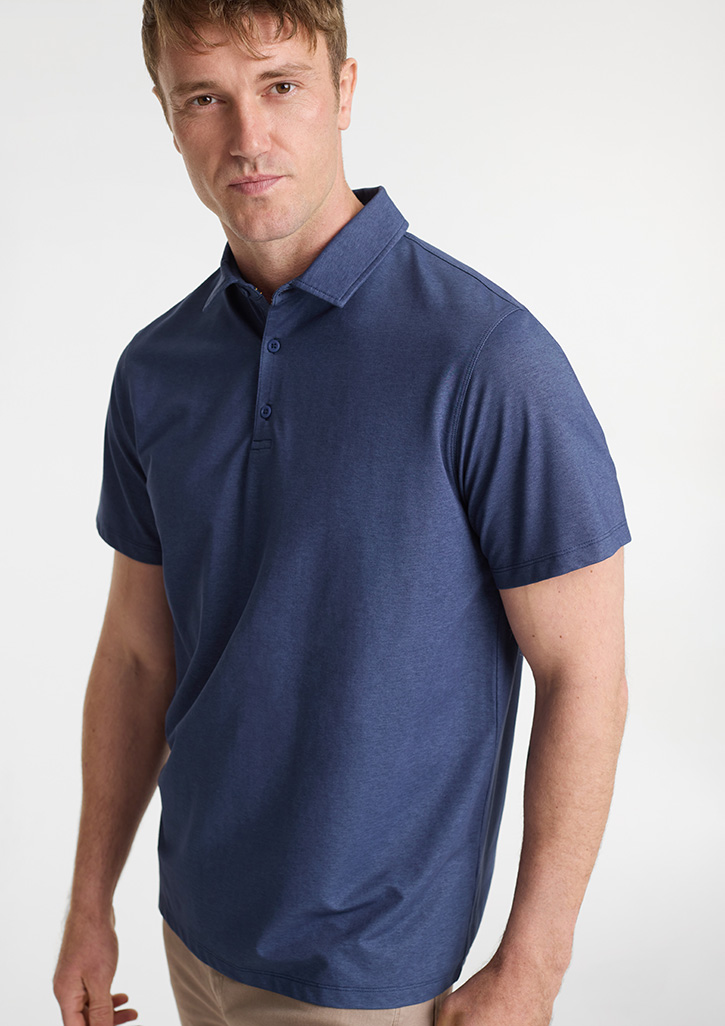 Mens Venture Short Sleeve Polo Denim Blue