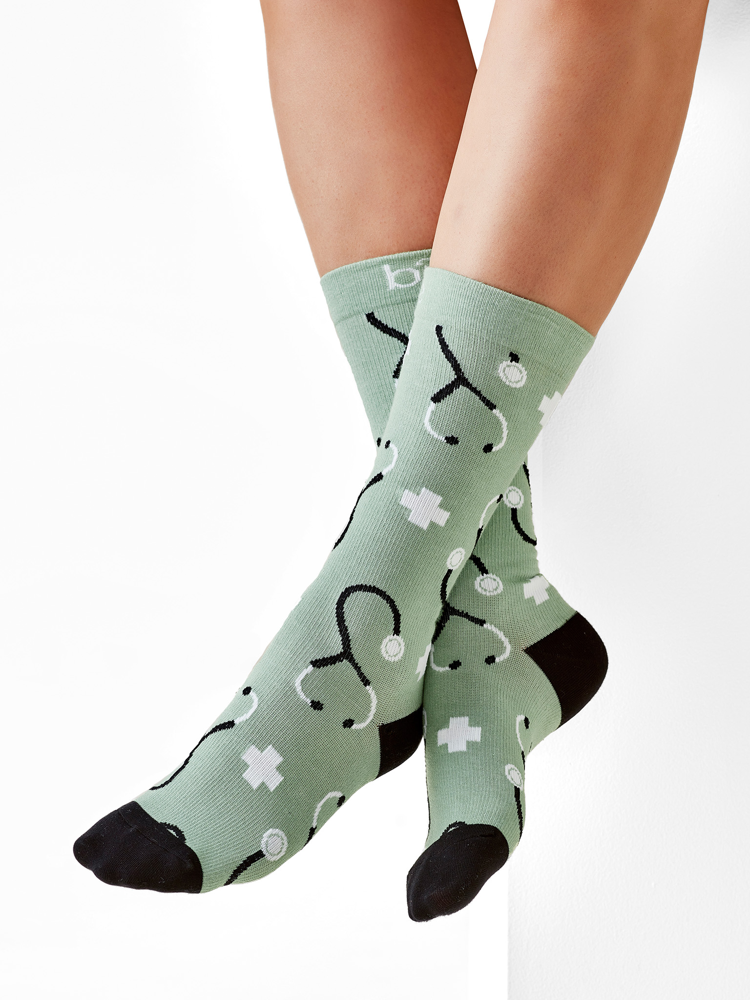 Happy Unisex Feet Comfort Socks Sage/Black