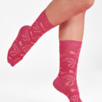 Pink Unisex Happy Feet Comfort Socks Pink
