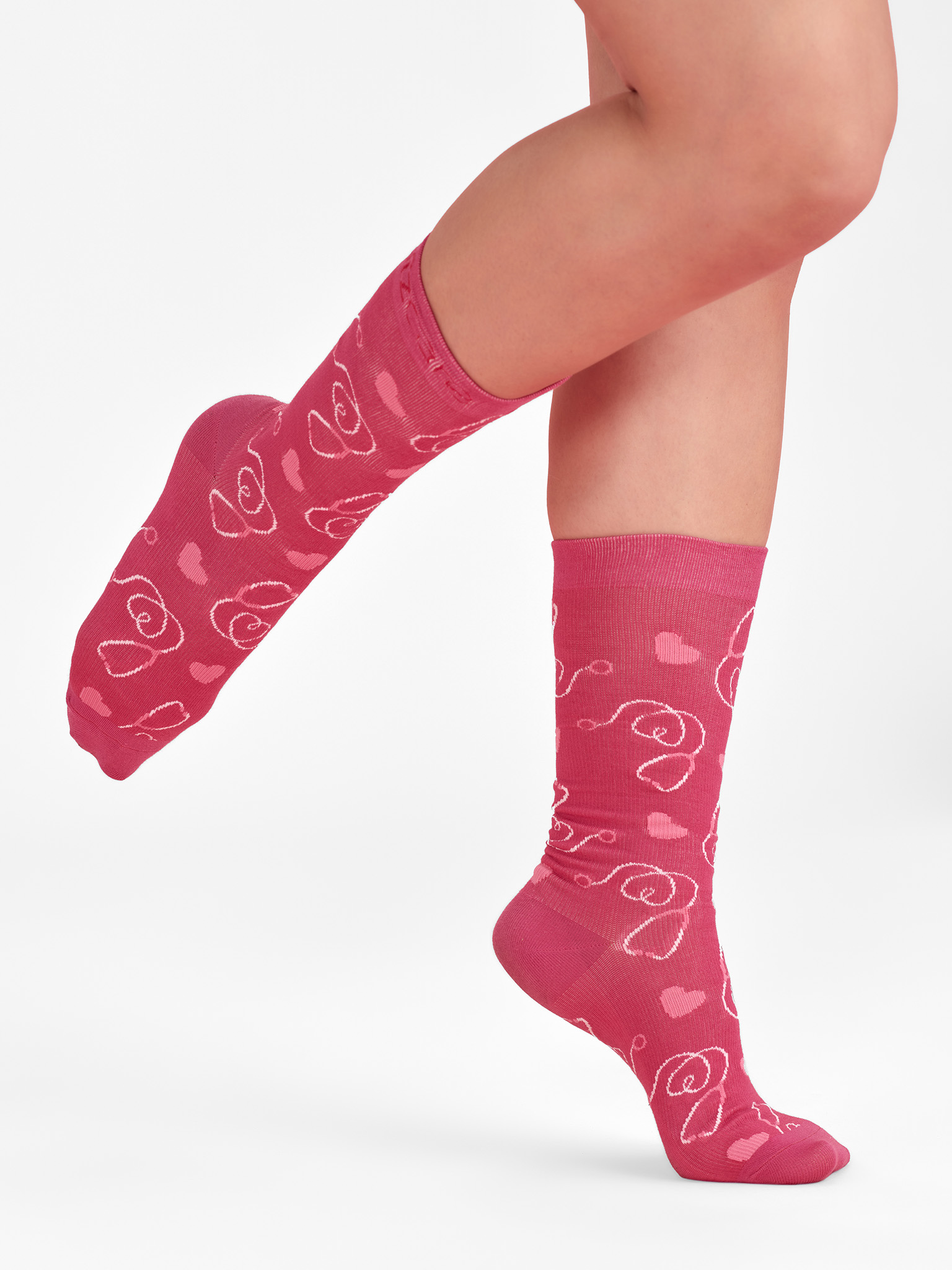 Pink Unisex Happy Feet Comfort Socks Pink