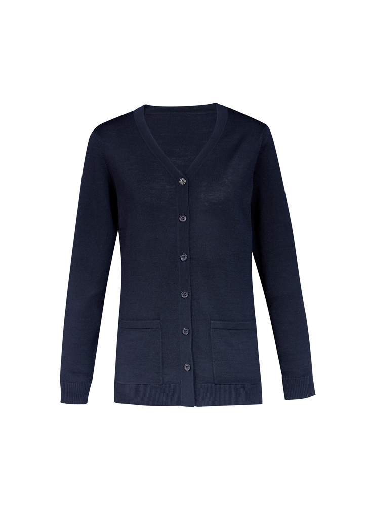 Womens Button Front Knit Cardigan Navy
