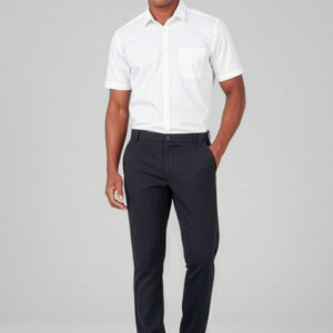 Mens Comfort Waist Flat Front Pant Black