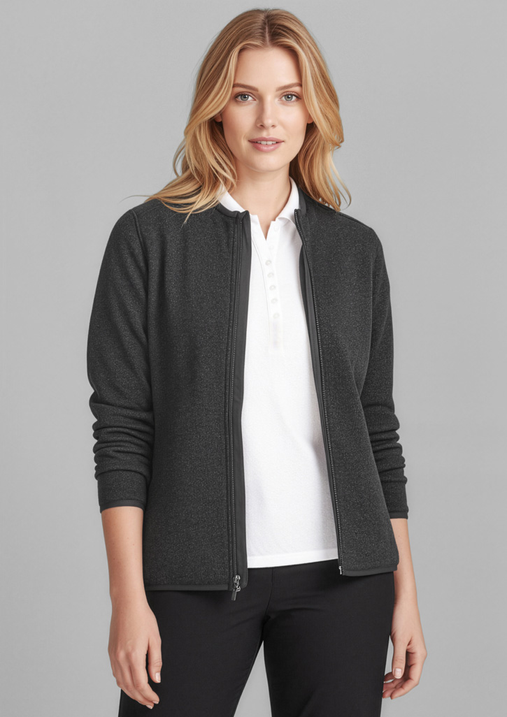 Womens Nova Zip Front Jumper Black Marle
