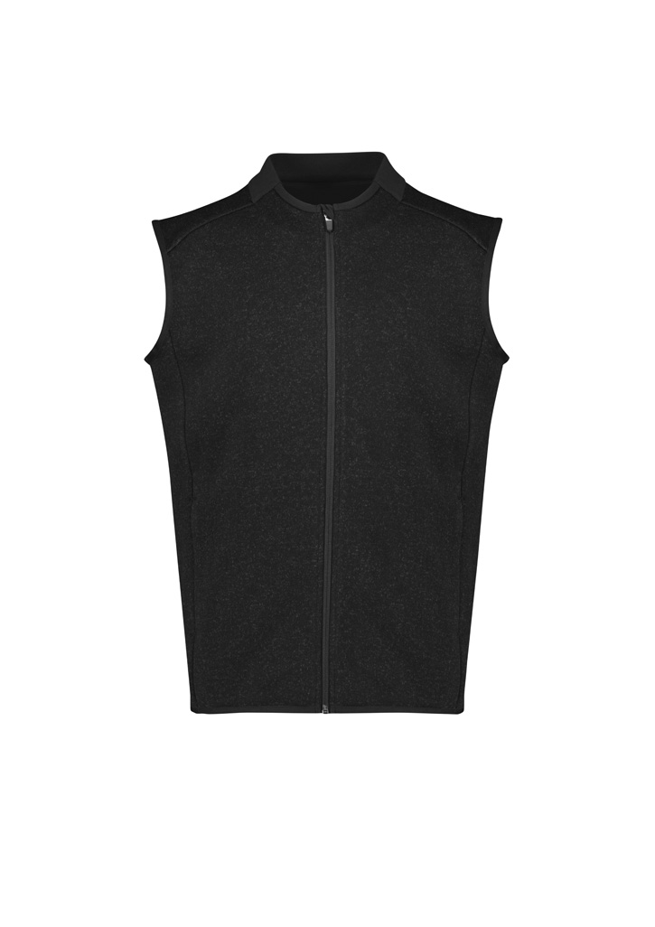 Mens Nova Zip Front Vest Black Marle Mens Nova Zip Front Vest Black Marle
