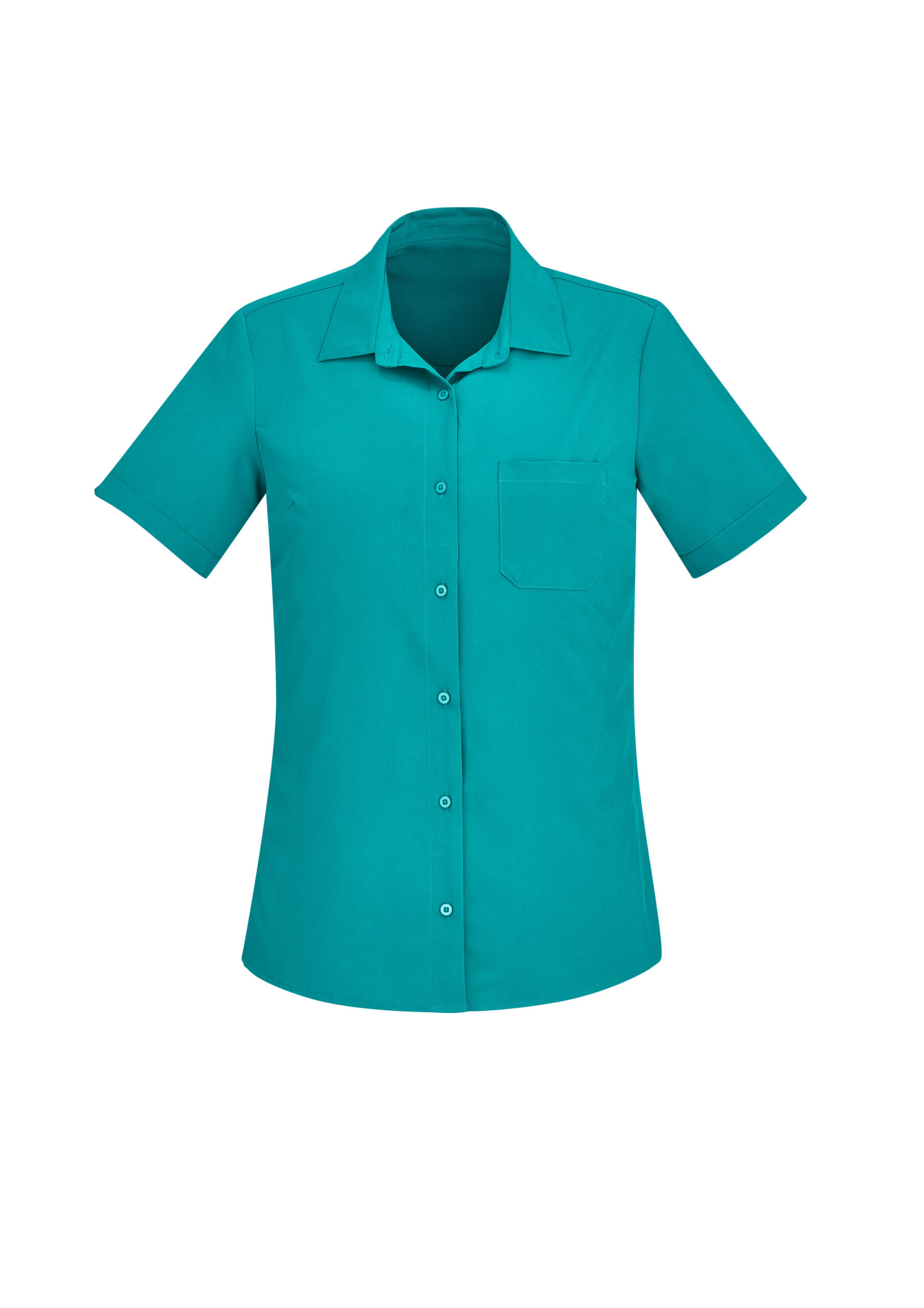 Womens Florence Plain Short Sleeve Shirt Teal