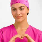 Pink Unisex Printed Scrub Cap Pink