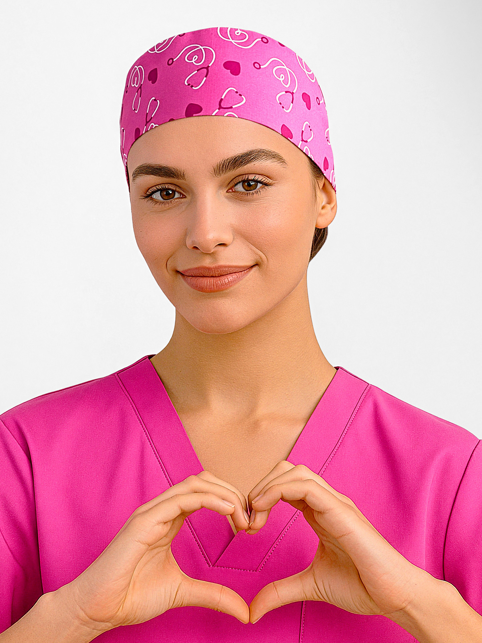 Pink Unisex Printed Scrub Cap Pink Pink Unisex Printed Scrub Cap Pink