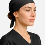 Reversible Unisex Scrub Cap Black