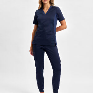 Riley Womens Slim Leg Jogger Scrub Pant Midnight Navy