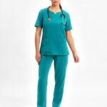 Avery Womens Slim Leg Scrub Pant Teal