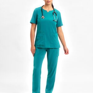 Avery Womens Slim Leg Scrub Pant Teal