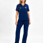 Avery Womens Straight Leg Scrub Pant Navy