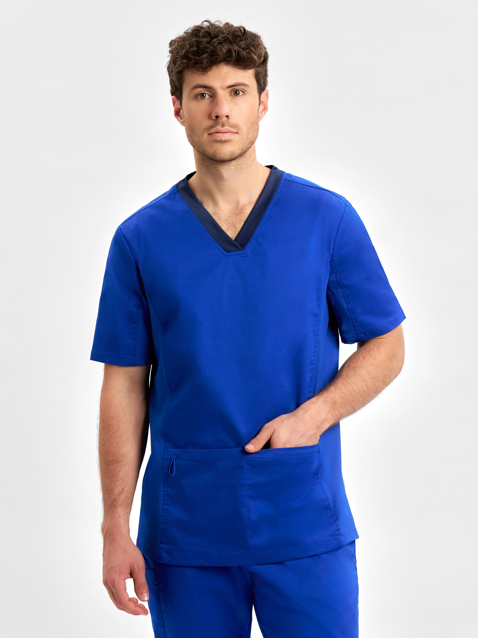 Riley Mens Stretch Scrub Top Electric Blue Riley Mens Stretch Scrub Top Electric Blue