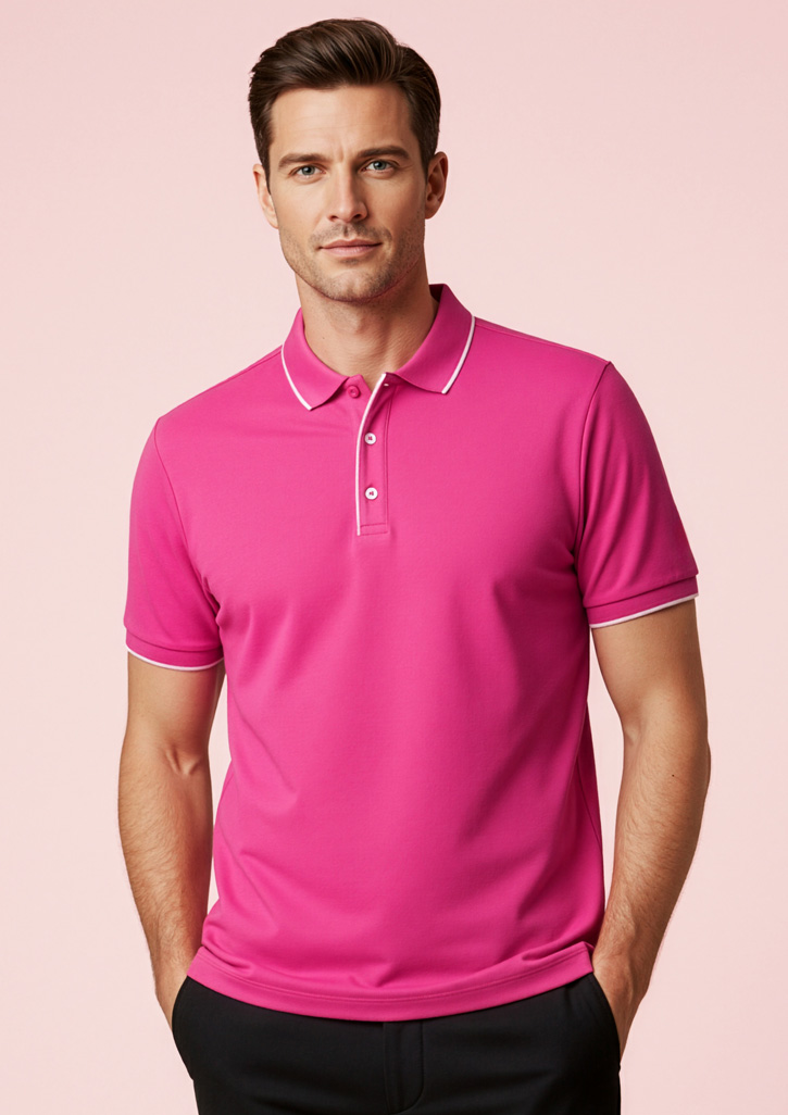 Mens Pink Short Sleeve Polo Pink Mens Pink Short Sleeve Polo Pink
