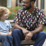 Unisex Christmas V-Neck Short Sleeve Scrub Top Midnight Navy/Gnomes Print