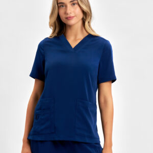 Avery Womens V-Neck Scrub Top Navy