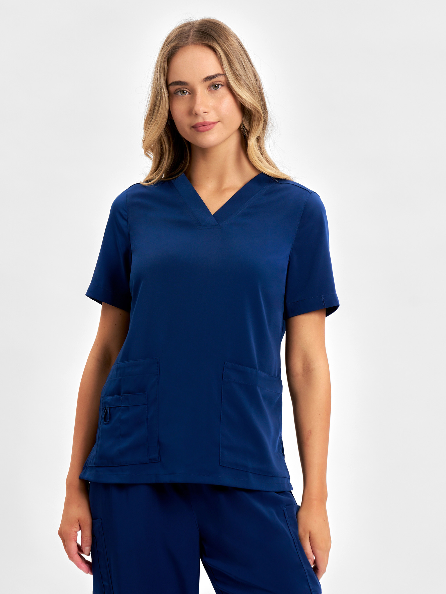 Avery Womens V-Neck Scrub Top Navy