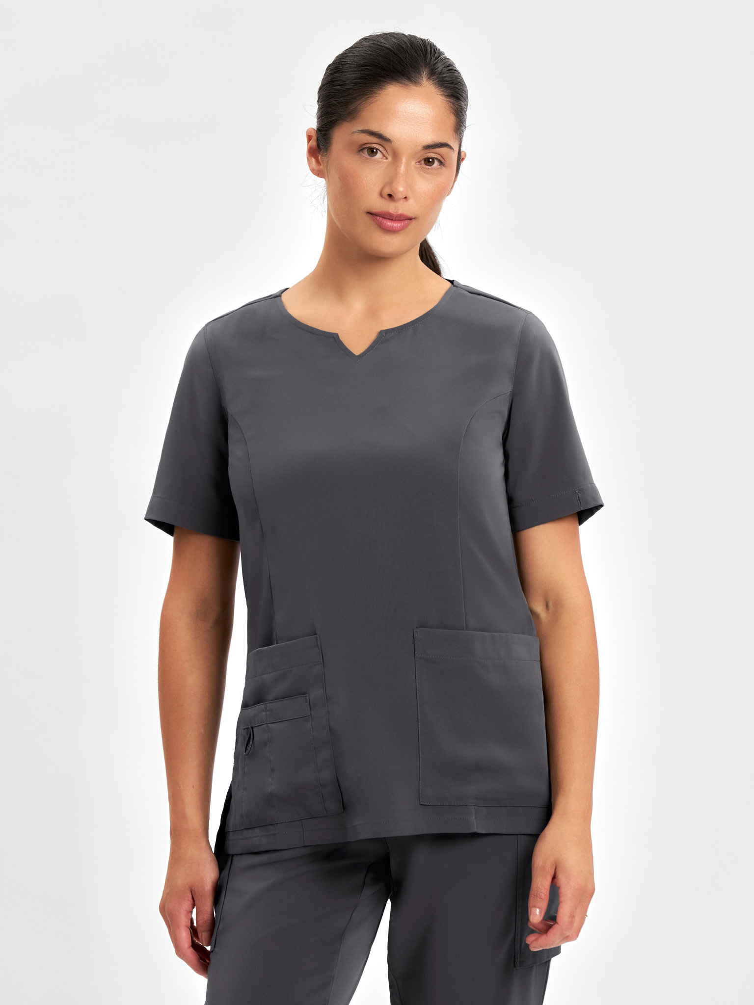 Avery Womens Round Neck Scrub Top Charcoal Avery Womens Round Neck Scrub Top Charcoal