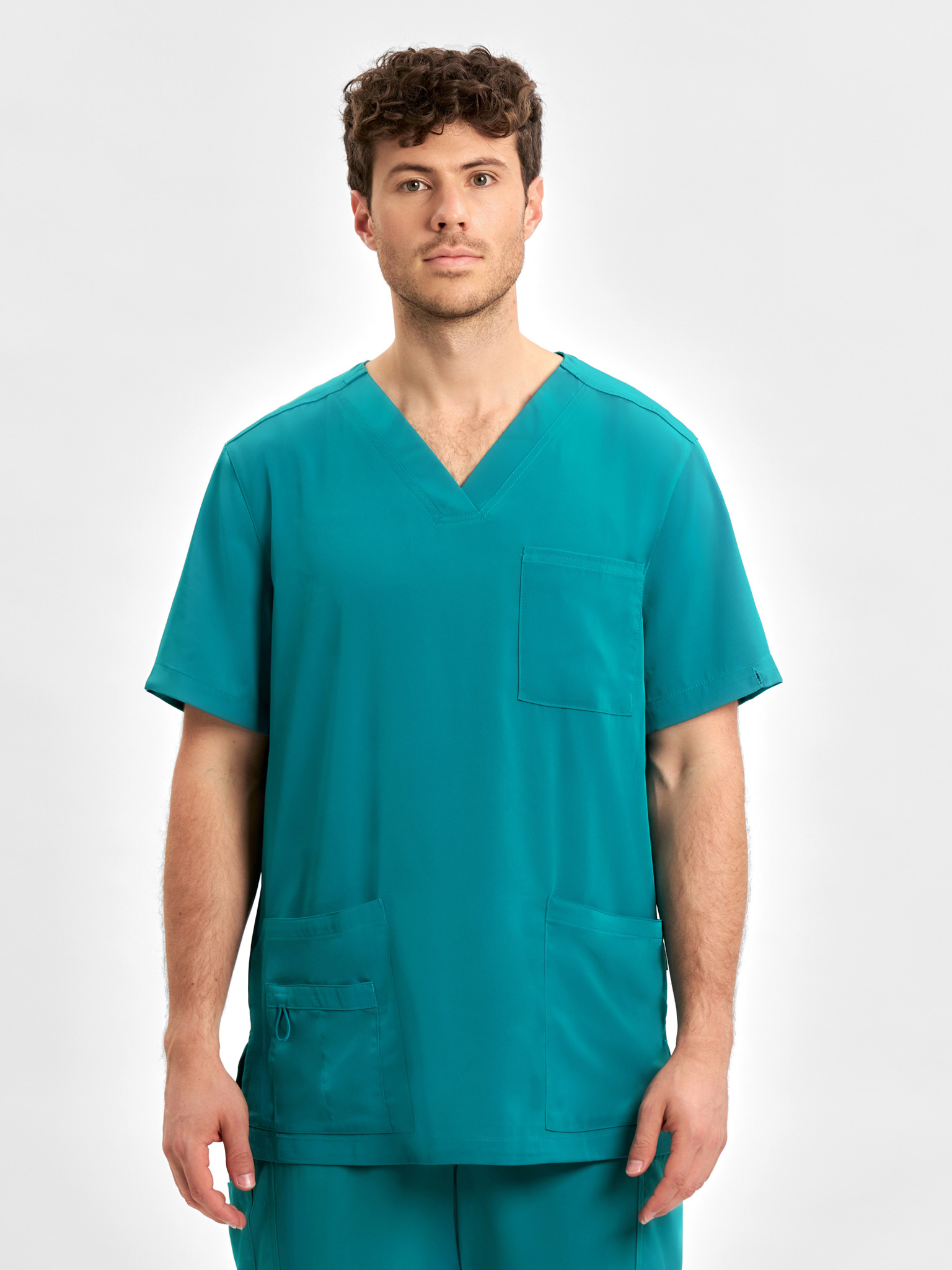 Avery Mens V-Neck Scrub Top Teal
