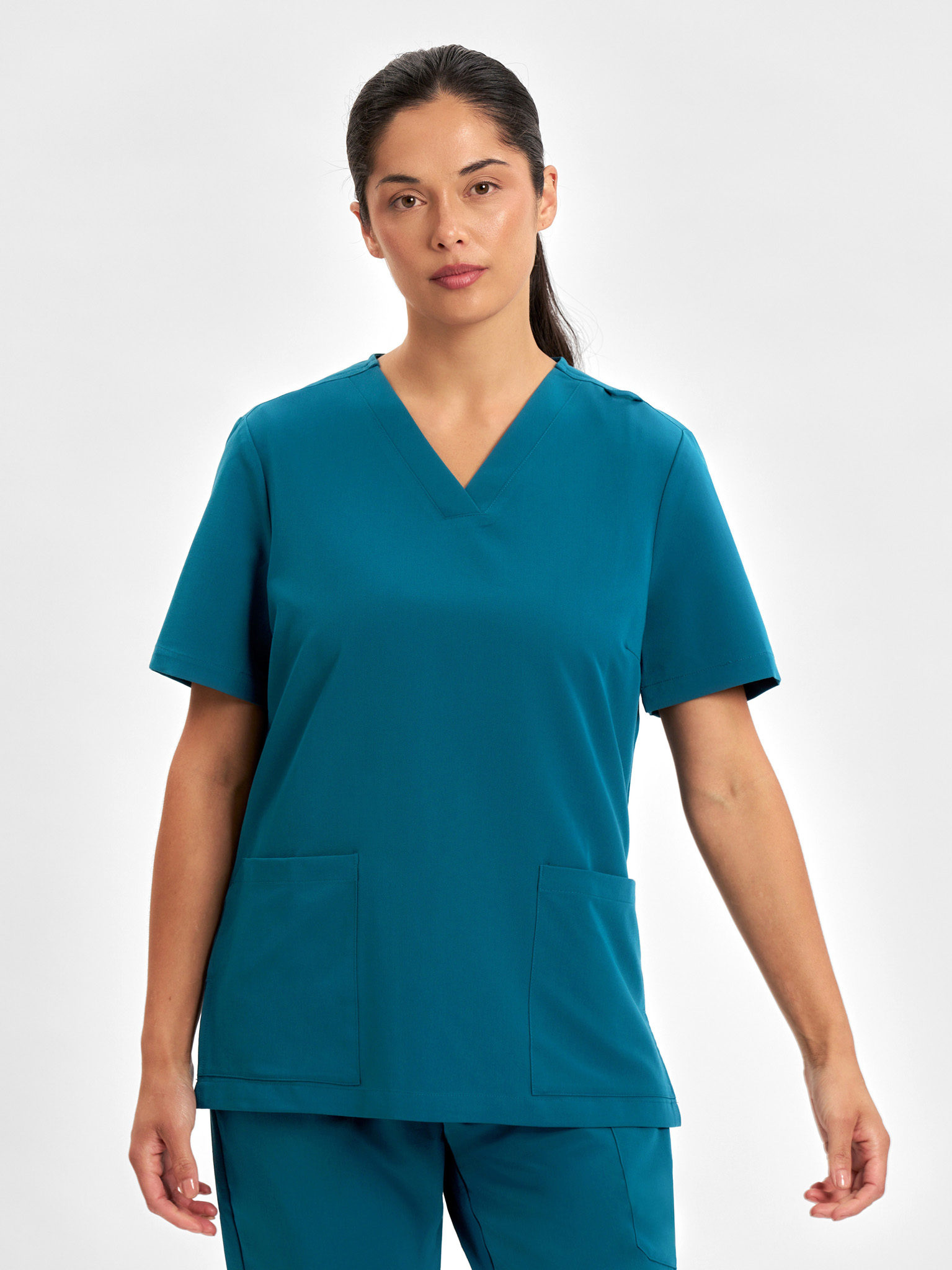 Pulse Womens V-Neck Scrub Top Caribbean Blue Pulse Womens V-Neck Scrub Top Caribbean Blue