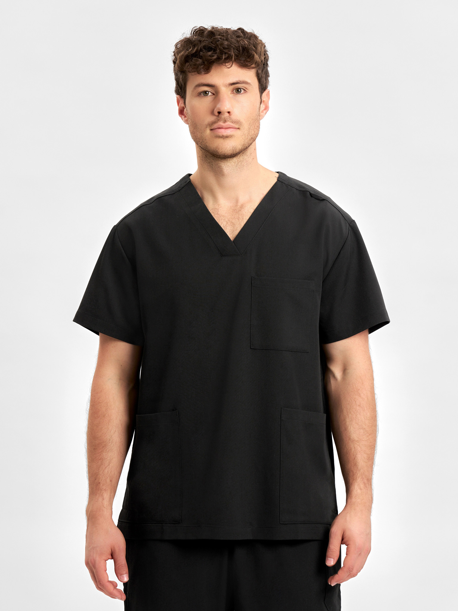 Pulse Unisex V-Neck Scrub Top Black Pulse Unisex V-Neck Scrub Top Black