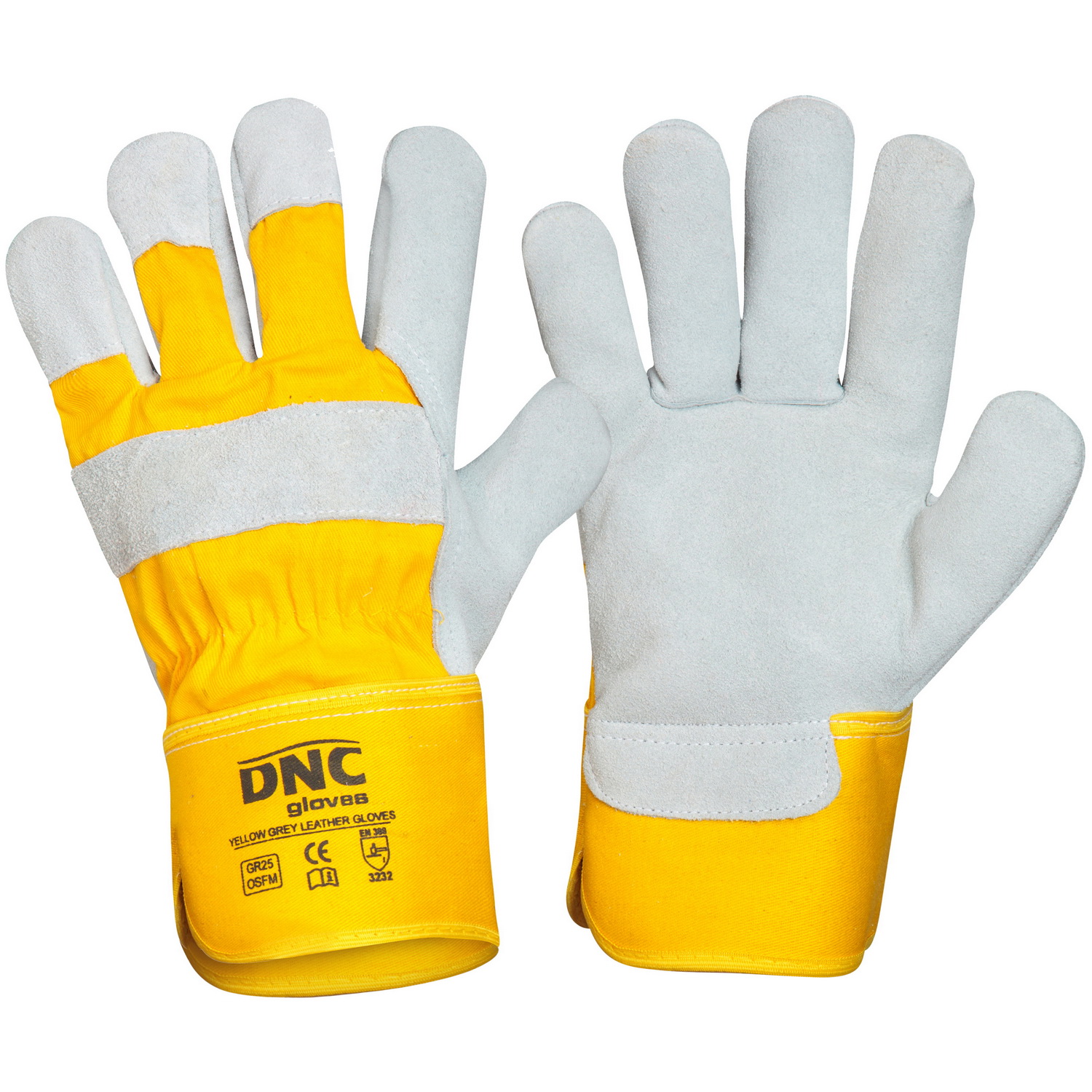 Yellow Premium Grey Leather Glove Yellow/Black Yellow Premium Grey Leather Glove Yellow/Black