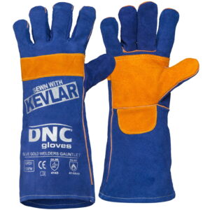 Blue Gold Welders Gauntlet Blue