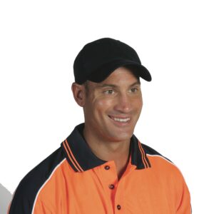 cotton cap with velcro strap Black