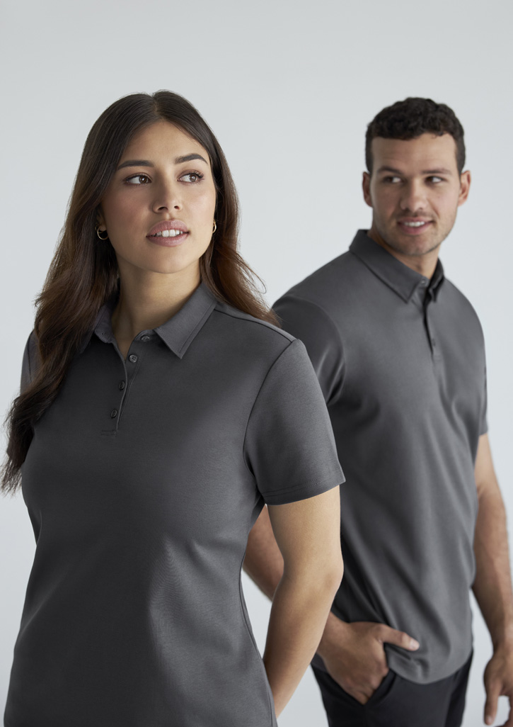 Mens Lotus Short Sleeve Polo Charcoal