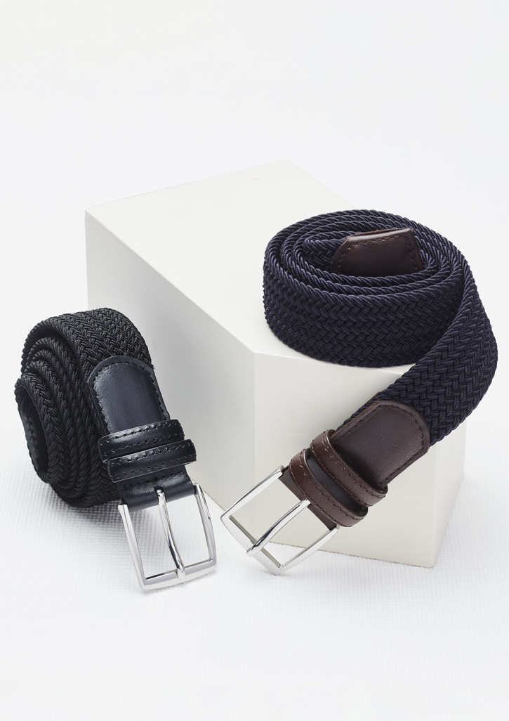 Unisex Casual Belt Navy/Brown