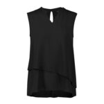 Womens Seville Sleeveless Layered Blouse Black