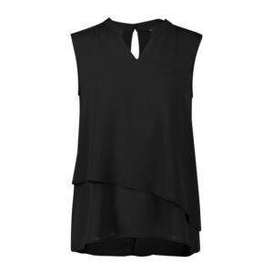 Womens Seville Sleeveless Layered Blouse Black