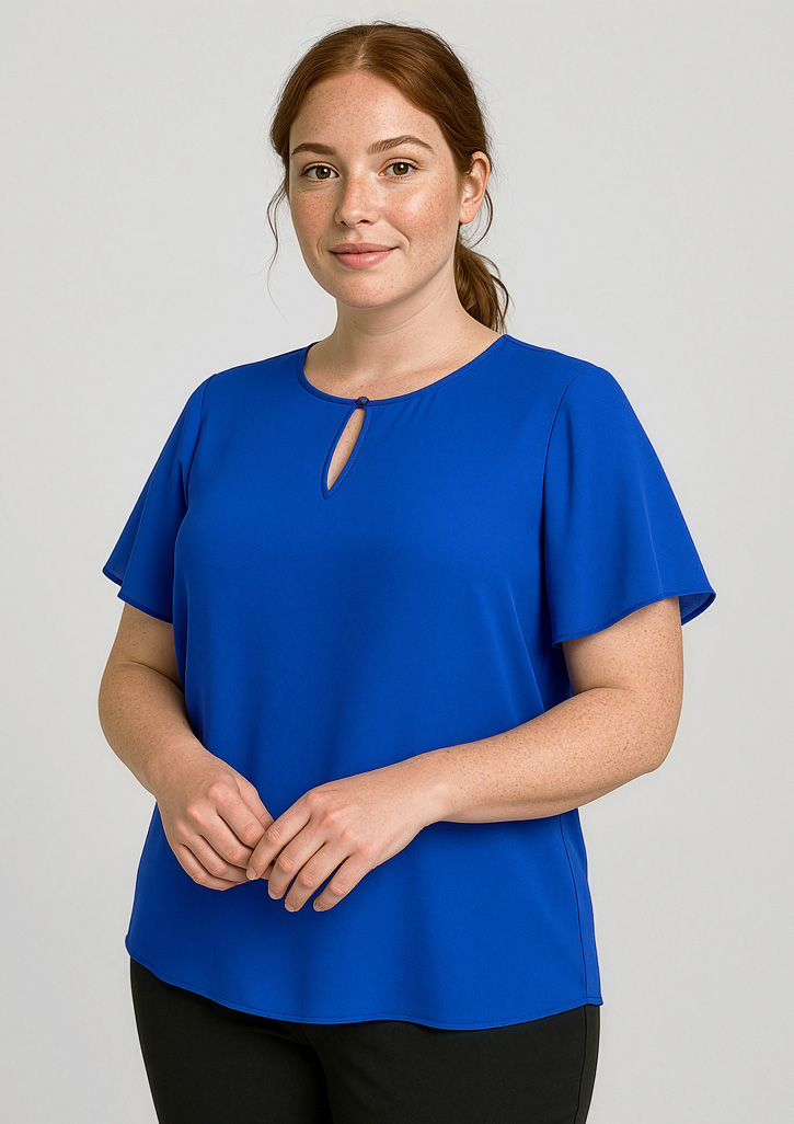 Womens Vienna Short Sleeve Blouse Cobalt Womens Vienna Short Sleeve Blouse Cobalt