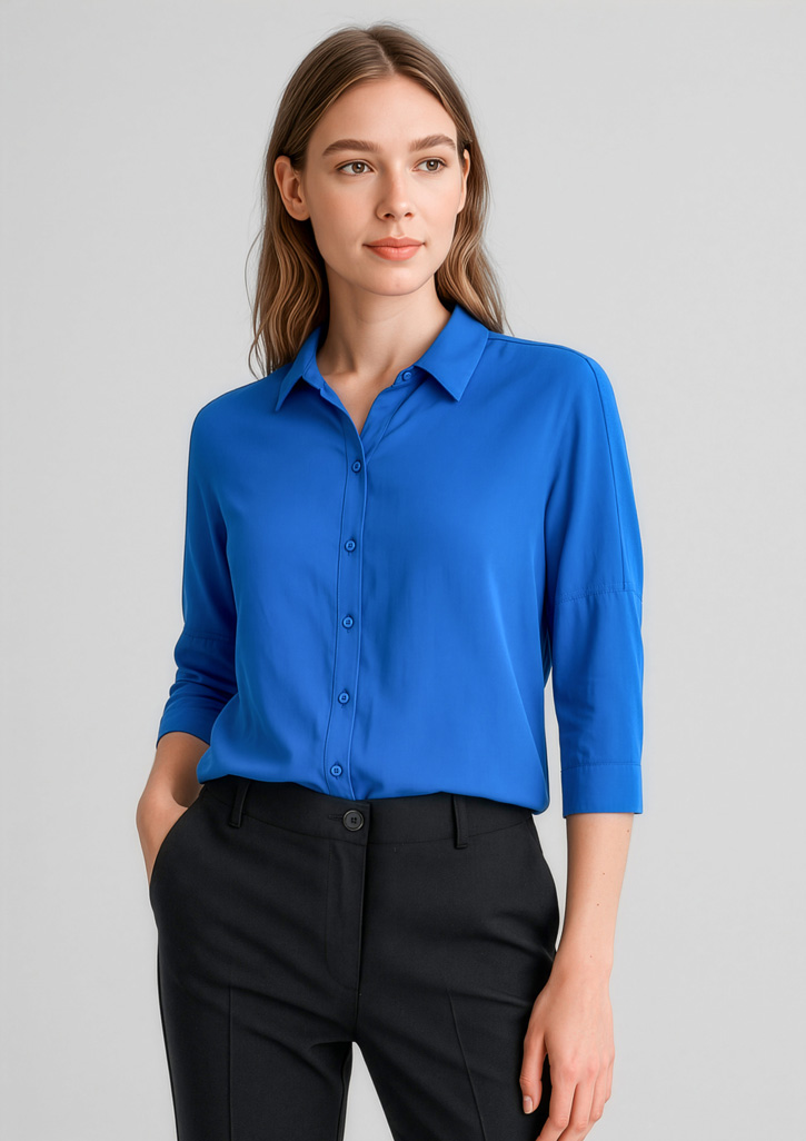 Womens Dahlia 3/4 Sleeve Blouse Cobalt