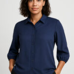 Womens Lucy 3/4 Sleeve Blouse Navy