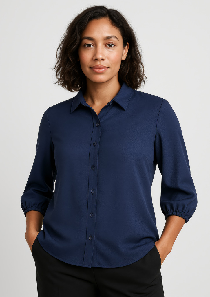 Womens Lucy 3/4 Sleeve Blouse Navy