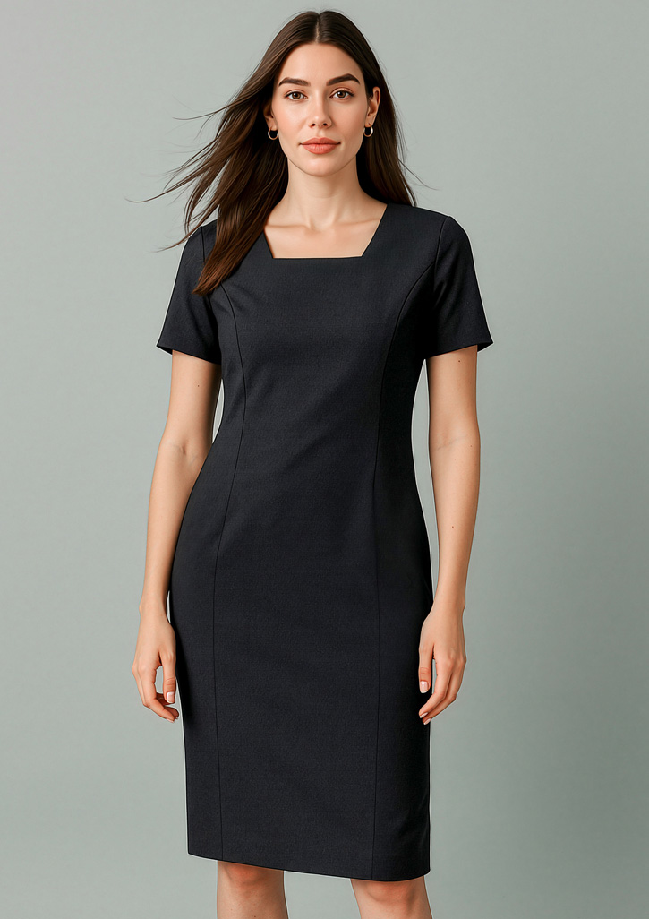 Womens Renew Short Sleeve Dress Pencil Black